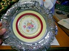 Vintage Krome Kraft Serving Dish Roses Farber Bros  New York N y 