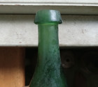 1840s Privy Dug Green Whittled Unembossed Baltimore Torpedo Soda Bottle Cracked