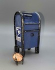 Miniature Dollhouse 1 12 Scale Aged Blue Mailbox Newspaper Stand Phone Booth