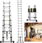 Aluminum Telescopic Extension Ladder 3 8m  Multi-purpose With Stabilizer Bar