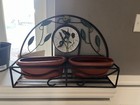 Vintage Wrought Iron Wall Garden Planter Basket Indoor outdoor Wall Pocket
