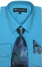 Men s Cotton Blend Dress Shirt With Tie And Handkerchief In 22 Different Colors