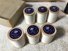 Vintage Box Of 12 Spools Ace Six Cord Spool Cotton Thread Black And White