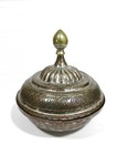 19th Century Beloochistan Balochistan Tinned Copper Bowl W  Lid Islamic Persian