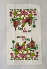 Vtg Kitchen Dish Towel Cloth Pink Green Chicken An Egg A Day Cottagecore Cannon