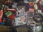 Junk Drawer Lot Vintage Modern Games costume Jewelry coins tokens Etc