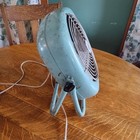 Vtg Lasko Aqua Turquoise Blue Square Tilting Metal Fan Industrial Works  Read