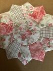 Handmade Quilted 12    Shabby Chic Pink Roses Sage Table Topper  Candle Mat  New