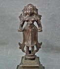 Antique Indian Bronze Figure Hindu Devi Radha 18th Century Karnataka India