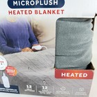 Sunbeam Microplush Heated Blanket Twin Gray 62  X 84  12 Settings