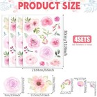  60 Pcs Flower Wall Decals colorful Floral Wall Decals Peel And Stick peony 
