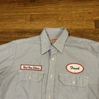 Vintage Red Kap Work Shirt Large Pabst Blue Ribbon Beer Patch  Short Sleeve