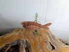      Vintage Wicker Fish Wall Basket Hanging Planter Coastal Boho Rattan Decor 15   