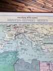Rare 1922 Antique Linen Pull-down Map Colonial Africa Denoyer-geppert Political