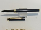 Terzetti Crown Glossy Blue Slim Heavy Metal Rollerball Pen velvet Pouch