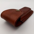 Folding Knife Sheath   Brown Real Leather Snap-button Case For 5  Folding Knives
