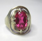 Vintage Ussr Silver 875 Russian Super Ring Awesome Ruby
