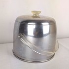 Vintage Kromex Ice Bucket Aluminum With Lucite Handle And Finial Atomic Retro