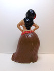 Vtg Atlantic Mold Ceramic Dancing Hula Girl Red Brown White