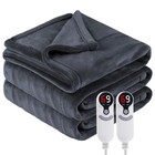 Queen Size Electric Heated Blanket 84 x90   Soft Microplush  Dual Controllers  9