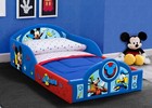 Disney Mickey Mouse Plastic Sleep And Play Toddler Kids  Bed With Attached Guard