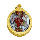 Parvati Mother Goddess Shiva Shakti Om Amulet Pendant Gold Plated Frame