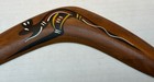 Vtg Australian Aboriginal Hand Painted Wooden Boomerang Kangaroo Tribal Design
