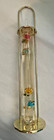 Vintage Glass Galilean Thermometer Barometer Gold Tone Weather Station