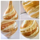 Vintage Mid-century Modern Ceramic Drip Glaze Table Lamp High Polish Orange Tone
