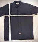 Dickies Men   s Short Sleeve Work Shirt Black Size Large Button Front Pockets