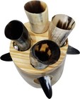 Viking Drinking Horn Shotglass Genuine Ox Mug Tequilla Vodka Glass Ale Party X 4