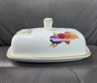 Royal Worcester Evesham Covered Butter Plate Dish Dome Euc Vale