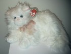 Ty Large Plush Classic Kit The White Kitty Cat 12  New Mwmts Stuffed Animal Toy
