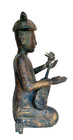 Vtg Hand Carved Wooden Musician man Playing A String Instrument Thailand 15-3 4 