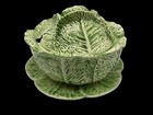 Portugal Green Cabbage Vintage Soup Tureen With Underplate  Mcm Serve dinnerware