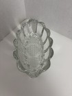Vintage Princess House Clear Glass Spoon Fork Utensil Holder Buffet 5  Silverwar