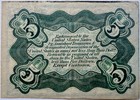 5c United States 1863 Fractional Currency Third Issue Fr 1238 Green Reverse Aunc