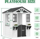 Cedar Wooden Kids Playhouse Outdoor Cottage W  Vinyl Roof   Play Kitchen  White