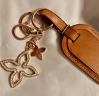 Bling Luxe Clover Floral Bag Charm   Gold Elegant Purse Keychain