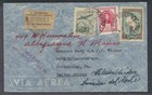U s  Official Seal Pair On 1947 Argentina Cover Boxed Amf Postmark  Forwarded