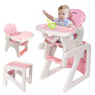 Baby High Chair 3 In 1 Adjustable Seat Convertible Toddler Feeding Tray Chair Us