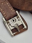 Vintage Japanese Leather Belt 6ft Antique Military Style Patented Metal Buckle