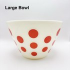 Vtg Fire King Red Polka Dot Milk Glass Mixing Bowls Oven Ware Set Of 4 Nesting