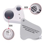 Jiusion 30x 60x Portable Led Lighted Jewelry Magnifier Dual Lens Eye Loupe   Wea