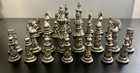 Vintage Italian Cast Metal Chess Set Pewter   Gold-tone  Missing A Pawn