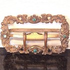 Antique Fishel Nessler Sash Buckle Art Nouveau Brass Jeweled Victorian Edwardian