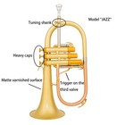 Aurosus Fh-8390 Jazz Bb Flugelhorn Matte Brass Heavy Caps Trigger W  Light Cas
