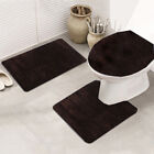 3 Pcs Bathroom Rug Set Soft Non-slip Bath Mats Absorbent Toilet Tub Shower Mat