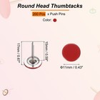 0 43 Inch Push Pins  200 Pack Flat Round Head Push Pin  Red
