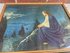 Vintage Jesus In The Garden Of Gethsemane Wood Framed Picture 14 5    X 10 3 4   